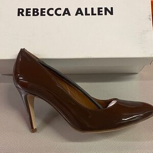 Rebecca Allen Glossy Brown Heels